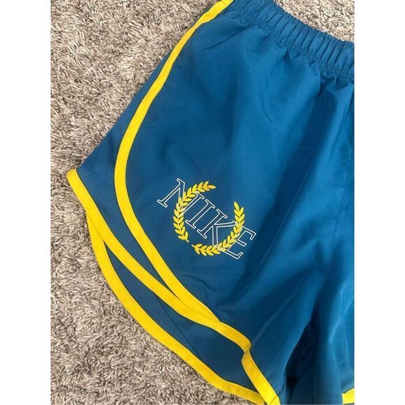 Nike Women's M 3" Dri-FIT Icon Tempo Lined Running Shorts Blue/Yellow Athletic - Picture 10 of 10